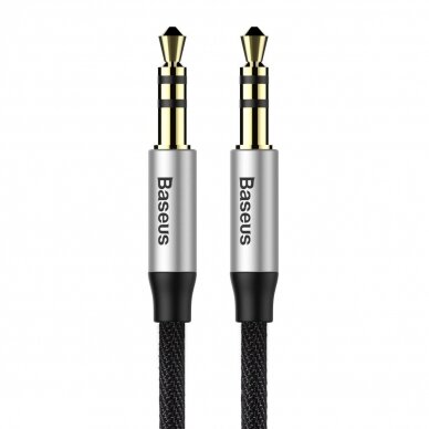 Baseus Yiven M30 stereo AUX 3.5 mm audio cable male mini jack 1m silver-black (CAM30-BS1)