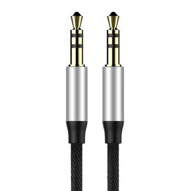 Baseus Yiven M30 stereo AUX audio cable 3.5 mm male mini jack 1.5m silver-black (CAM30-CS1) 1