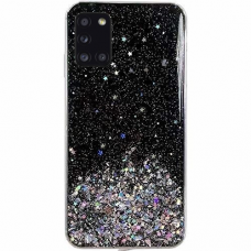 Blizgus TPU dėklas Wozinsky Star Glitter Samsung Galaxy M51 Juodas