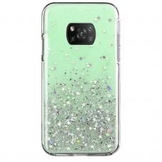 Blizgus TPU dėklas Wozinsky Star Glitter Xiaomi Redmi Note 9T 5G žalias