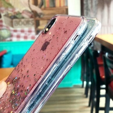 Blizgus TPU dėklas Wozinsky Star Glitter Samsung Galaxy A42 5G juodas 8