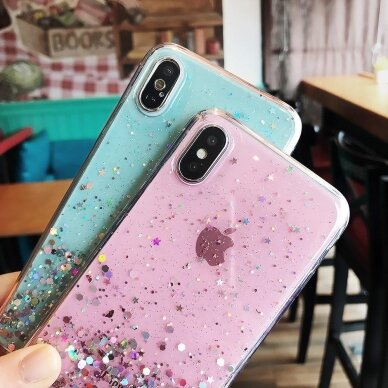 Blizgus TPU dėklas Wozinsky Star Glitter Samsung Galaxy A42 5G rožinis 15