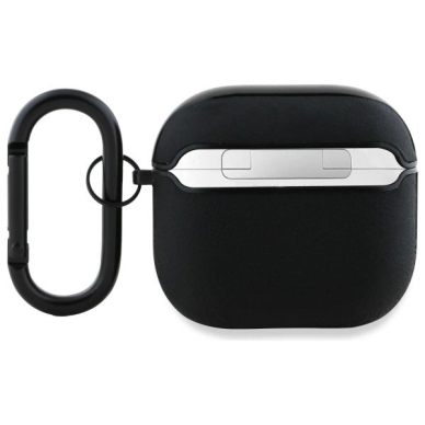 BMW BMA4SSLBK AirPods 4 cover Juodas/Juodas Geniune Odinis Sidabrinis Logo 1