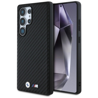 BMW Odinis Carbon MagSafe Dėklas skirtas Samsung Galaxy S25 Ultra - Juodas
