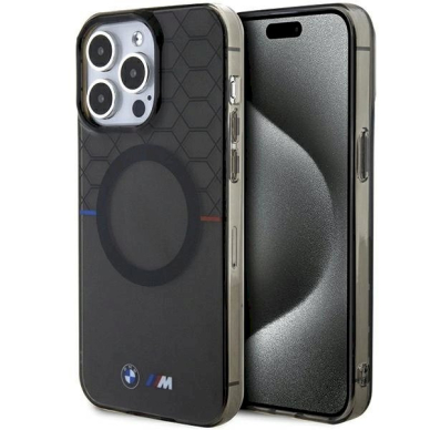 BMW Pattern MagSafe Dėklas skirtas iPhone 15 Pro Max - Pilkas