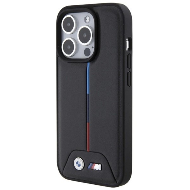 BMW Quilted Tricolor iPhone 15 Pro Dėklas - Juodas 1