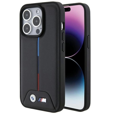 BMW Quilted Tricolor iPhone 15 Pro Dėklas - Juodas