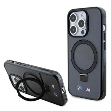 BMW Ring Stand M Collection MagSafe Dėklas skirtas iPhone 15 Pro - Juodas