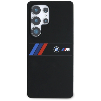 BMW Silikoninis Middle Tricolor Stripes MagSafe Dėklas skirtas Samsung Galaxy S25 Ultra - Juodas 2