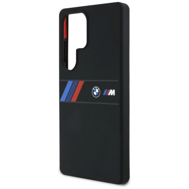 BMW Silikoninis Middle Tricolor Stripes MagSafe Dėklas skirtas Samsung Galaxy S25 Ultra - Juodas 5
