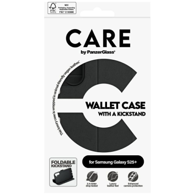 CARE by PanzerGlass Feature Piniginės tipo su atrama Dėklas skirtas Samsung Galaxy S25+ - Juodas 4