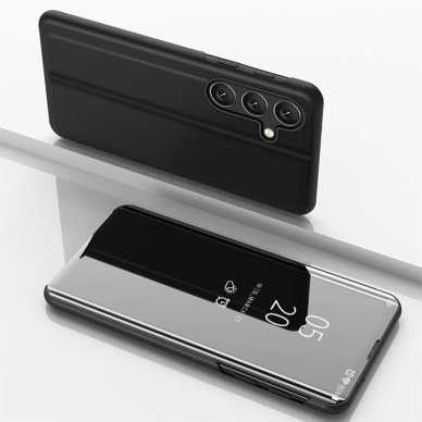 Clear View dėklas su atverčiamu dangteliu Samsung Galaxy A36 - juodas