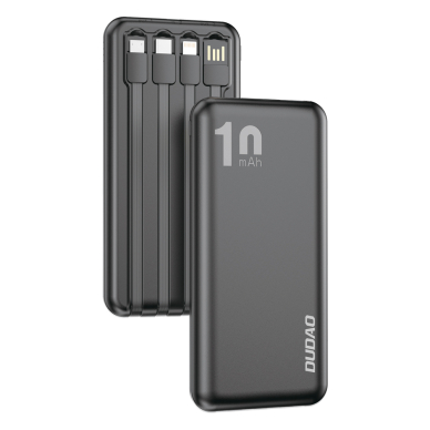 Daugiafunkcinė Išorinė Baterija Dudao K6Pro 10000mAh su kabeliais USB, USB Type-C, Lightning Juoda (K6Pro-black) 5