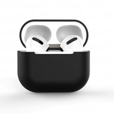 Dėklas AirPods 2 / AirPods 1 silicone soft cover Juodas (case C)