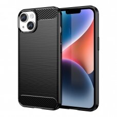Iphone 14 Plus Dėklas Carbon Case flexible for  Juodas