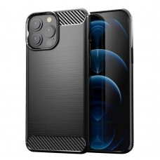 Iphone 13 Pro Max Dėklas Carbon Case Flexible  juodas