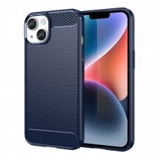 Iphone 14 Dėklas Carbon Case flexible  Mėlynas