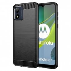 Dėklas Carbon Motorola Moto E13 Juodas
