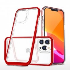 Iphone 13 Pro Dėklas Clear 3in1  raudonas