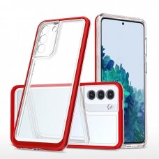 Dėklas Clear 3in1 Samsung Galaxy S21 + 5G (S21 Plus 5G) raudonas