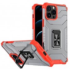 Iphone 11 Pro Max Dėklas Crystal Ring Case Kickstand Tough Rugged Raudonas