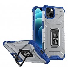 Iphone 12 Mini Dėklas Crystal Ring Case Kickstand Tough Rugged Mėlynas