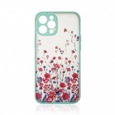 Dėklas Design Case for iPhone 12 Gėlėtas, mėlynas