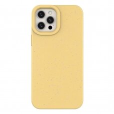 Dėklas Eco iPhone 12 Pro Silicone Cover Geltonas