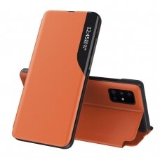 Dėklas Eco Leather View Samsung Galaxy Note 20 Ultra Oranžinis