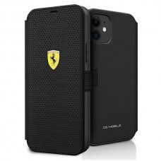 Dėklas Ferrari iPhone 12 mini On Track Perforated - Juodas UGLX912