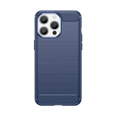 Dėklas Flexible carbon pattern iPhone 15 Pro Max - Mėlynas