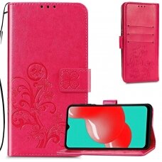 Dėklas Flower Book Samsung A155 A15 4G rožinis-raudonas