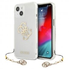 Akcija! Iphone 13 Mini Dėklas Guess 4G Gold Charms Collection  permatomas