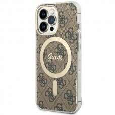 Dėklas Guess 4G MagSafe GUHMP13LH4STW iPhone 13 Pro / 13 Rudas