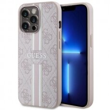 Dėklas Guess 4G Printed Stripes MagSafe GUHMP13LP4RPSP iPhone 13 Pro / 13 Rožinis