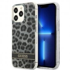 Iphone 13 Pro Dėklas Guess GUHCP13LHSLEOK  Leopard Pilkas