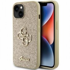 Dėklas Guess GUHCP15MHG4SGD iPhone 15 Plus 6.7" Auksinis hardcase Glitter Script Big 4G