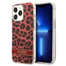 Iphone 13 Pro Dėklas Guess Leopard GUHCP13LHSLEOR  Raudonas