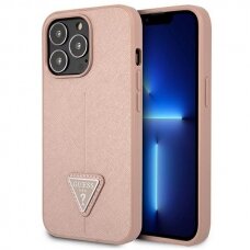 Iphone 13 Pro Dėklas Guess SaffianoTriangle Logo GUHCP13LPSATLP  Rožinis