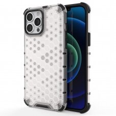 Iphone 13 Pro Max Dėklas Honeycomb Case armor cover with TPU Bumper  Permatomas