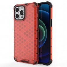 Iphone 13 Pro Max Dėklas Honeycomb Case armor cover with TPU Bumper  Raudonas