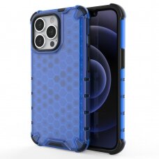 Iphone 13 Pro Dėklas Honeycomb Case armor cover with TPU Bumper  Mėlynas