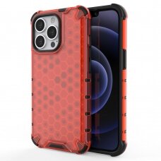 Iphone 13 Pro Dėklas Honeycomb Case  raudonas