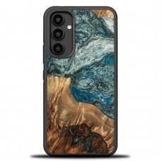 Dėklas iš Medžio ir Resino skirta Samsung Galaxy A54 5G Bewood Unique Planet Earth - Mėlynas-žalias