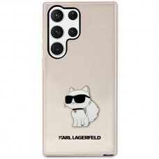 Dėklas Karl Lagerfeld Ikonik Choupette KLHCS23LHNCHTCP Samsung Galaxy S23 Ultra S918 Rožinis