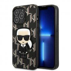 Iphone 13 Pro Dėklas Karl Lagerfeld Monogram Ikonik Patch KLHCP13LPMNIKBK  / 13 Juodas