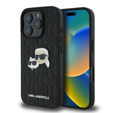 Dėklas Karl Lagerfeld Monogram Karl  Choupette Head Pin  iPhone 16 Pro Max - Juodas\