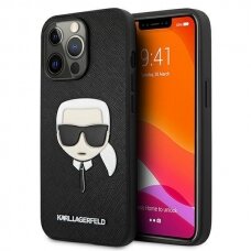 Iphone 13 Pro Dėklas Karl Lagerfeld Saffiano Ikonik Karl`s Head KLHCP13LSAKHBK  Juodas