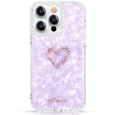 Iphone 13 Pro Dėklas Kingxbar Epoxy su Swarovski kristalais  Violetinis