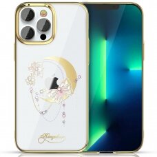 Iphone 13 Pro Dėklas Kingxbar Moon Series Swarovski crystals  Auksinis (Butterfly)